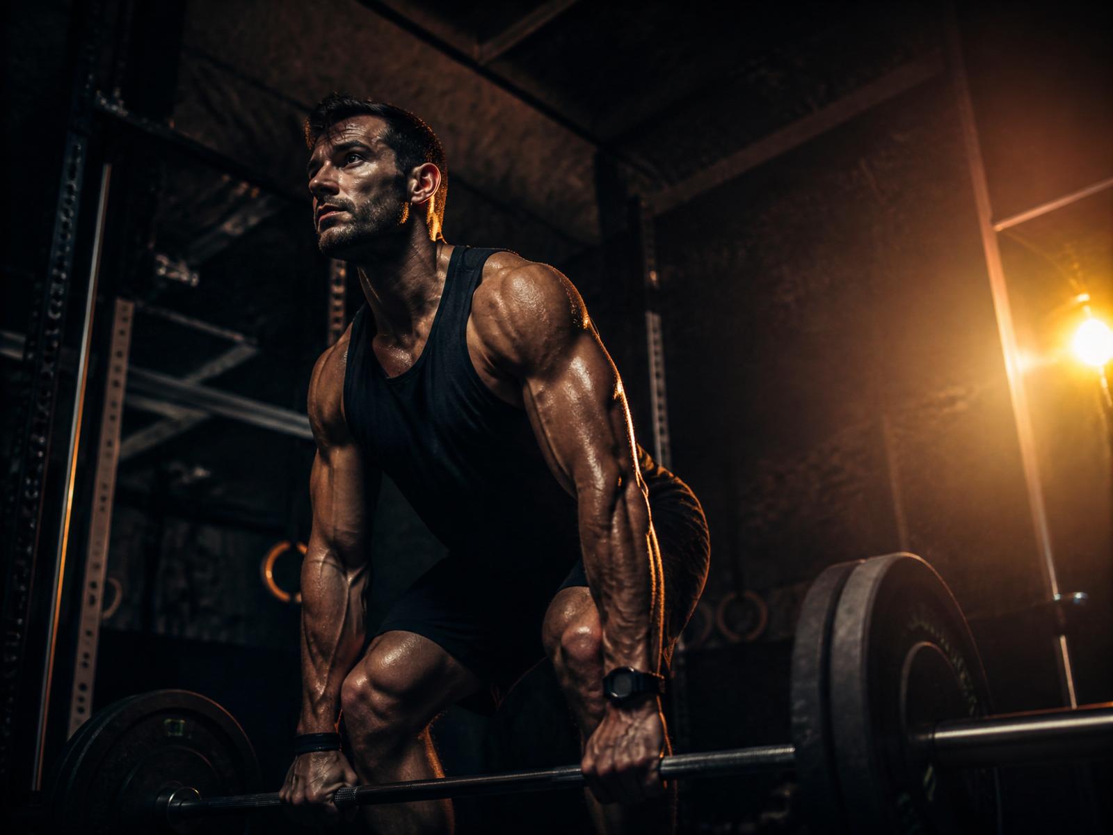 Athlete training in the gym